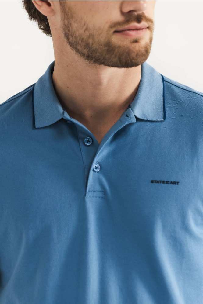 PIQUE POLO MET STREEPDETAILS 46115400 5600